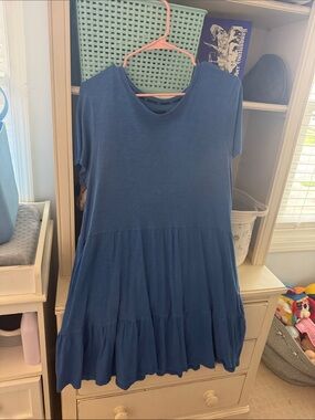 GAP Blue Tiered Midi Dress